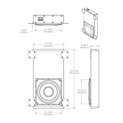 Origin Acoustics CSUBIW10N - High Performance In-Wall 10" Subwoofer (new construction)