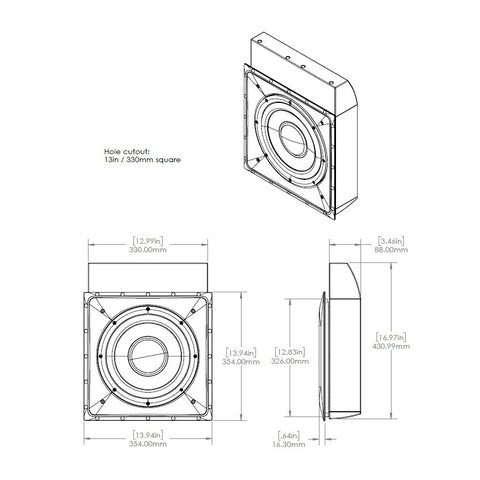 Origin Acoustics CSUBIW10R EX - Explorer Series In_wall 10" Subwoofer (retrofit)